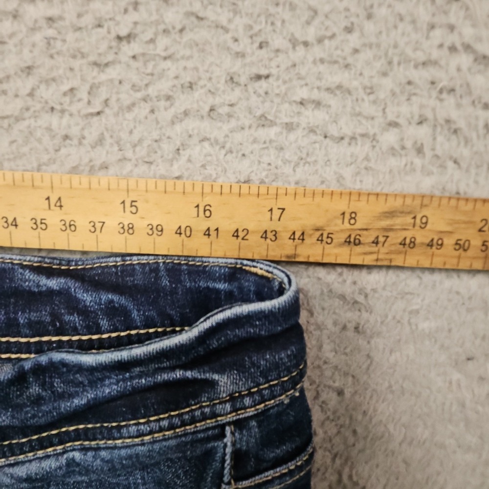 BKE Payton Jeans Womens 33x34 Blue Mid Rise Skinny Dark Wash Faded Preppy Buckle - Picture 13 of 16